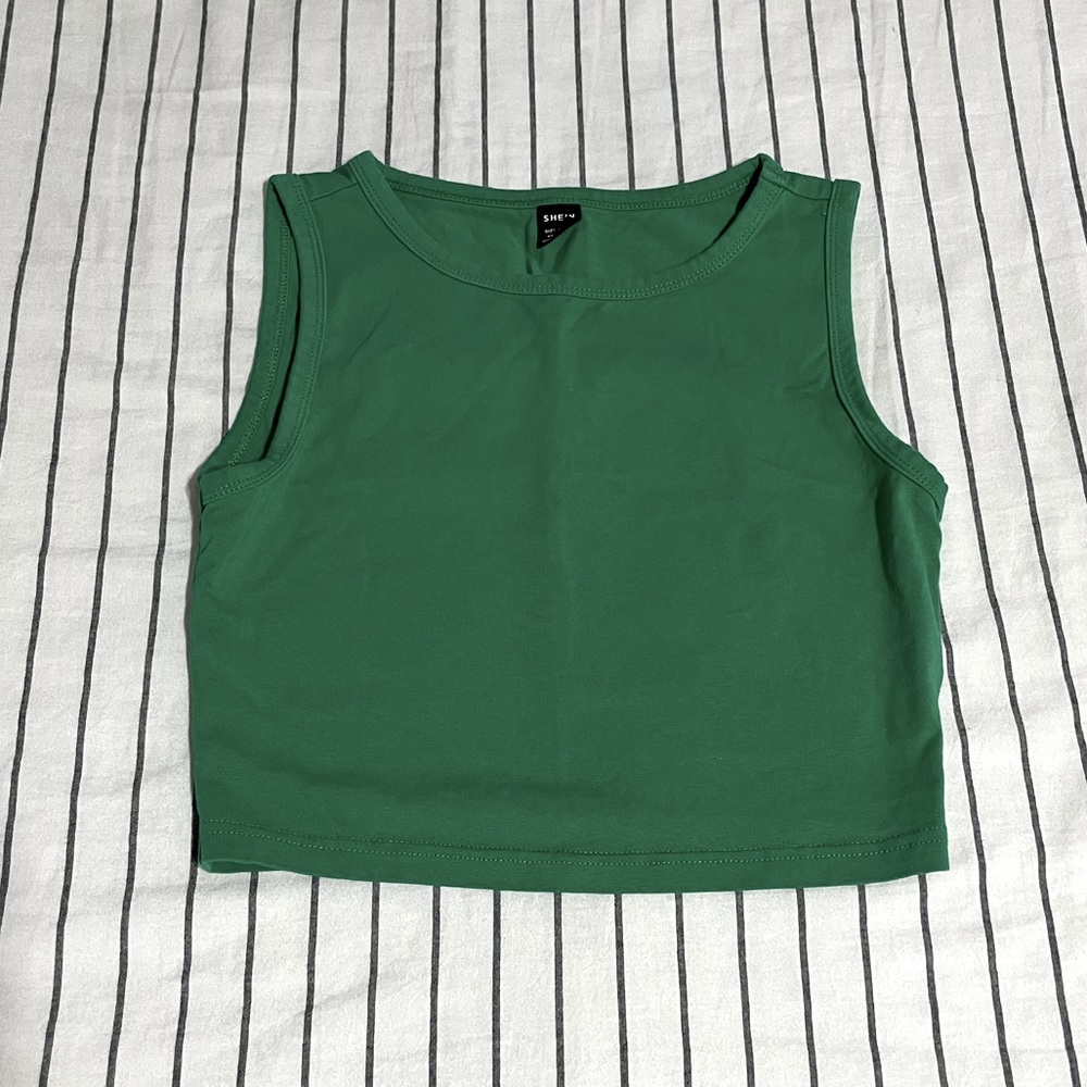 Green Cropped Tank